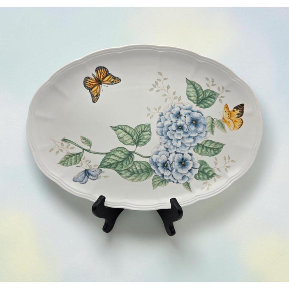 Lenox Butterfly Meadow By Louise Le Luyer Large 16" Oval Serving Platter